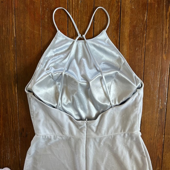 Jenny Yoo Bailey Velvet Halter Formal Dress‎ Whosper Blue Size 10 - Picture 4 of 7